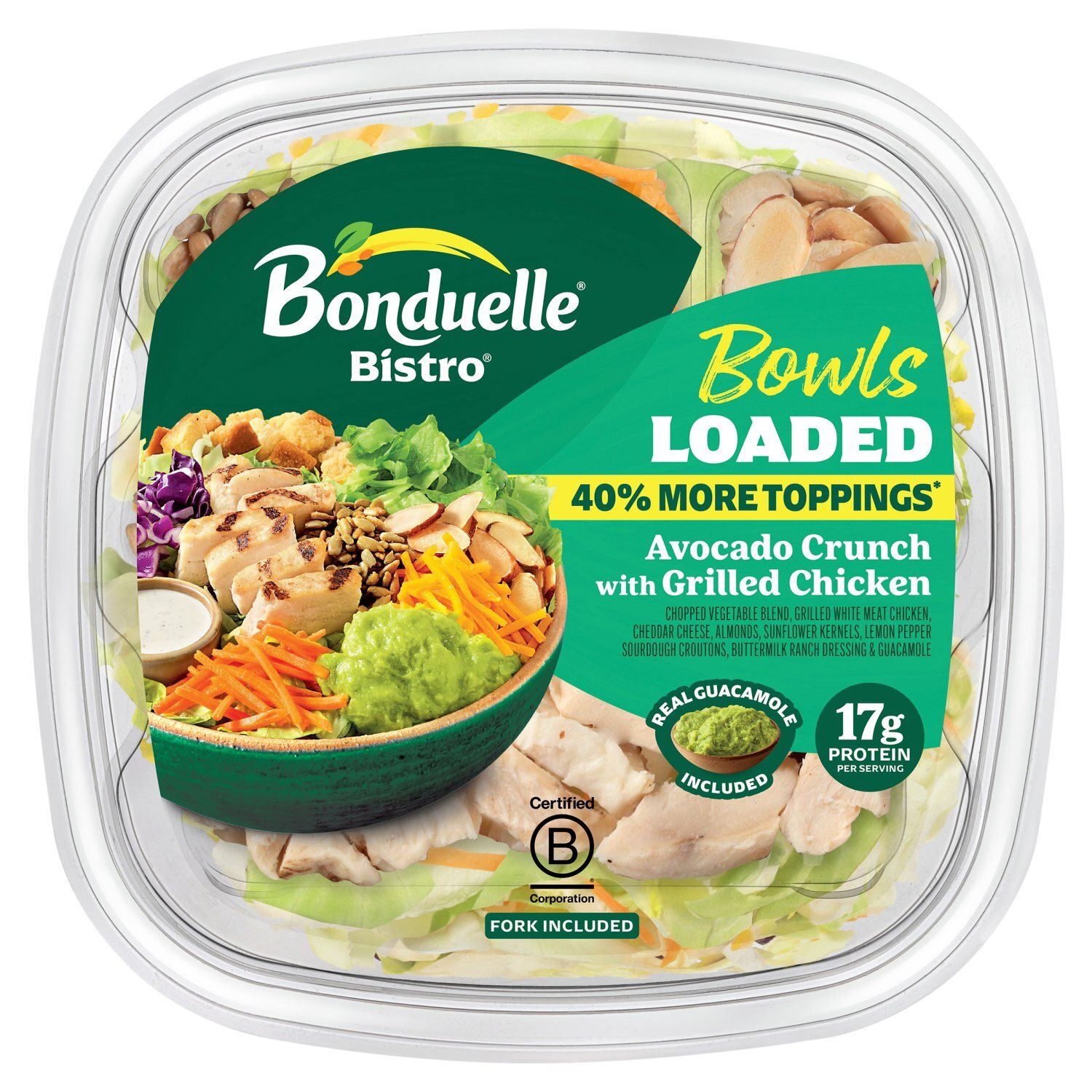 Bonduelle Bistro Avocado Crunch with Grilled Chicken Loaded Bowls, 8.25 oz