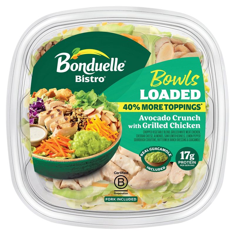Bonduelle Bistro Avocado Crunch with Grilled Chicken Loaded Bowls, 8.25 oz