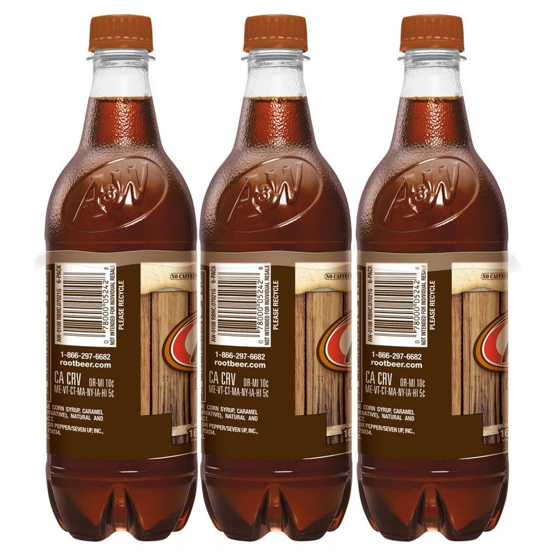A&amp;W Root Beer, 16.9 fl oz, 6 count