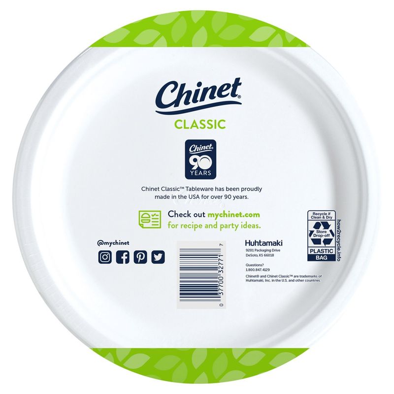 Chinet 10 3/8 Inch Classic Dinner Plates, 100 count