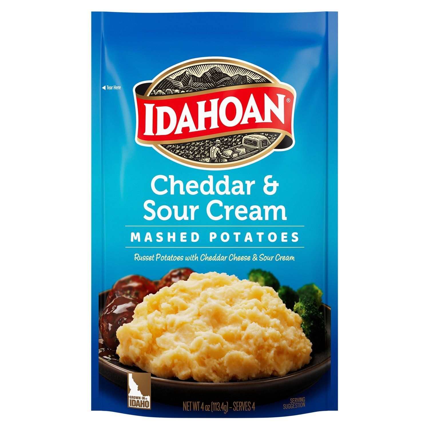 Idahoan Cheddar &amp; Sour Cream Mashed Potatoes, 4 oz