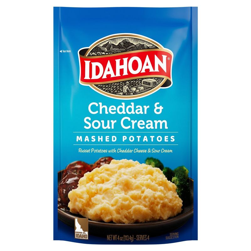 Idahoan Cheddar &amp; Sour Cream Mashed Potatoes, 4 oz