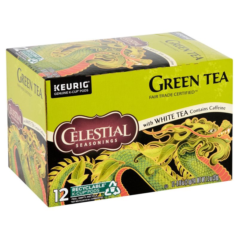Celestial Seasonings Green Tea with White Tea K-Cup Pods, 0.10 oz, 12 count