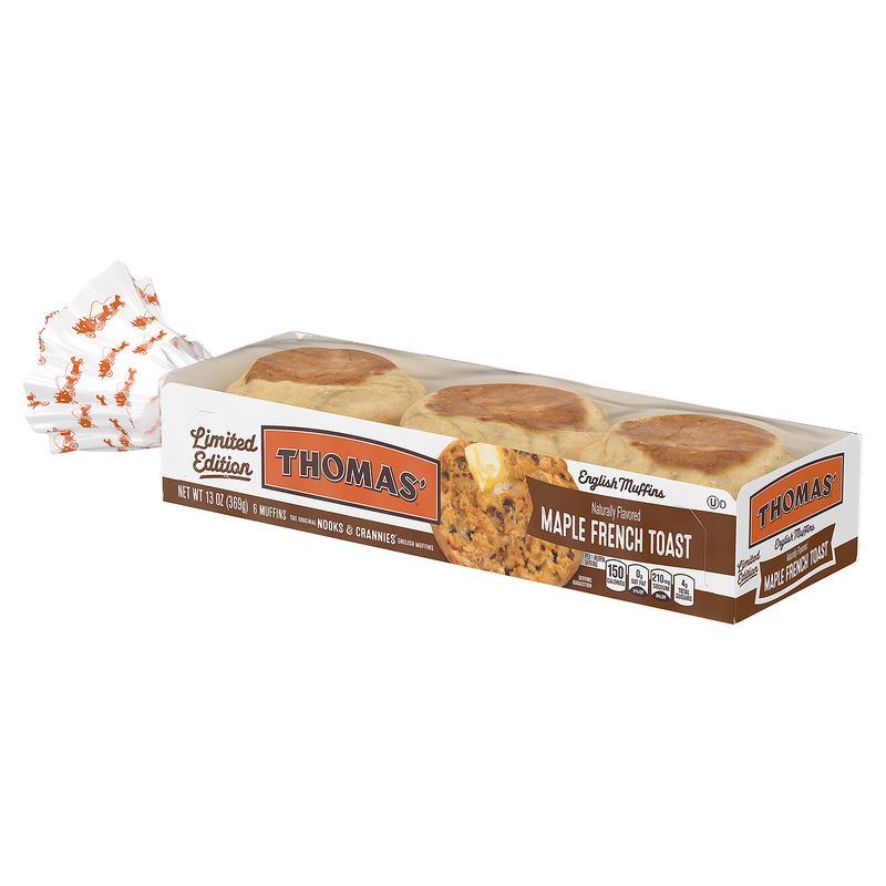 Thomas' Nooks &amp; Crannies Limited Edition Maple French Toast English Muffins, 6 count, 13 oz