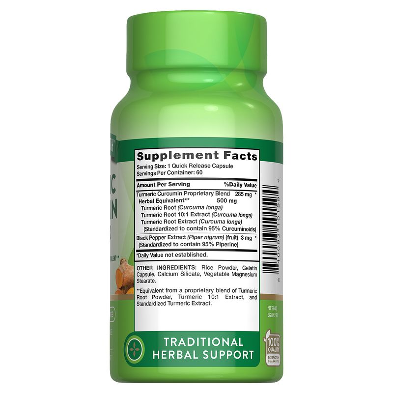 Nature's Truth Turmeric Curcumin Complex Herbal Supplement, 500 mg, 60 count