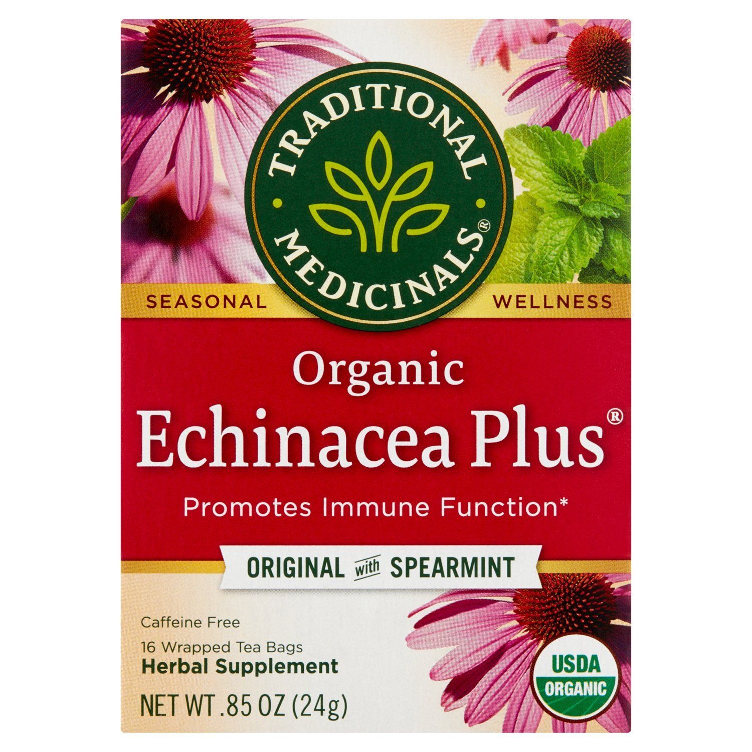 Traditional Medicinals Echinacea Plus Organic Herbal Supplement, 16 count, .85 oz