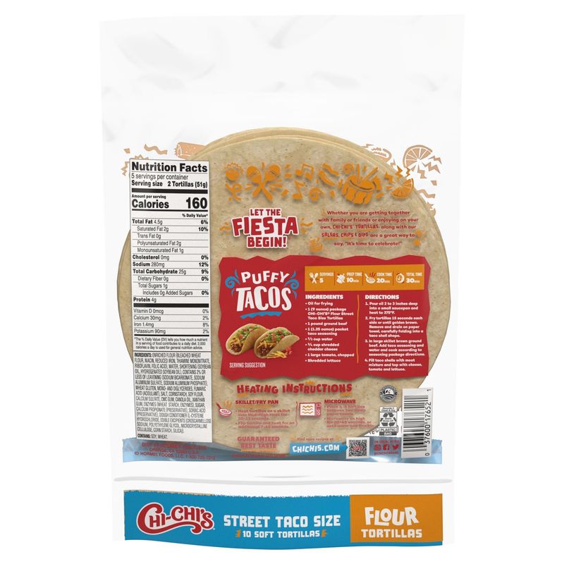Chi-Chi's Street Taco Size Flour Tortillas, 10 count, 9 oz