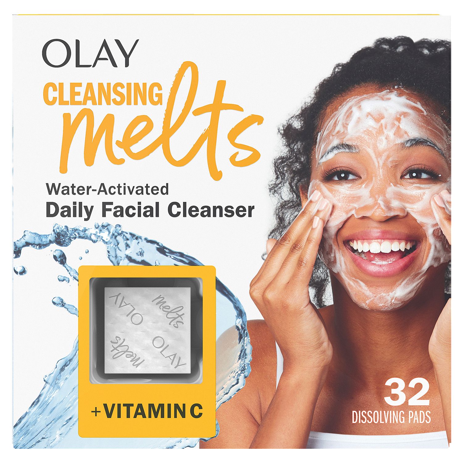 Olay Cleansing Melts Water-Activated Daily Facial Cleanser Dissolving Pads, 32 count