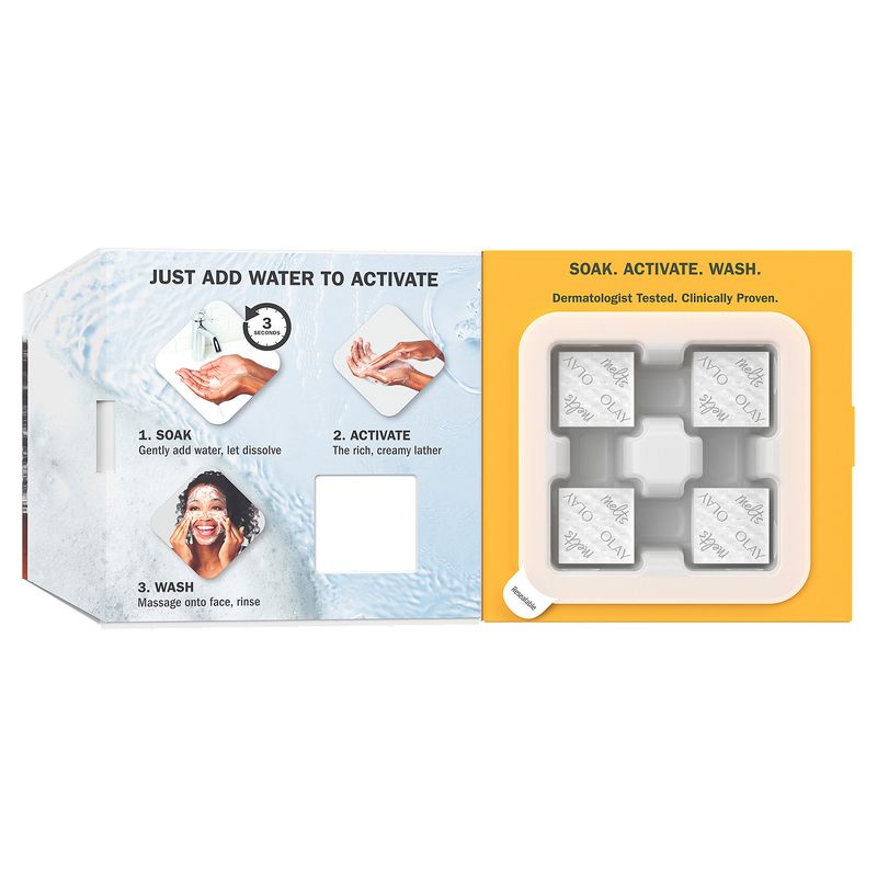 Olay Cleansing Melts Water-Activated Daily Facial Cleanser Dissolving Pads, 32 count