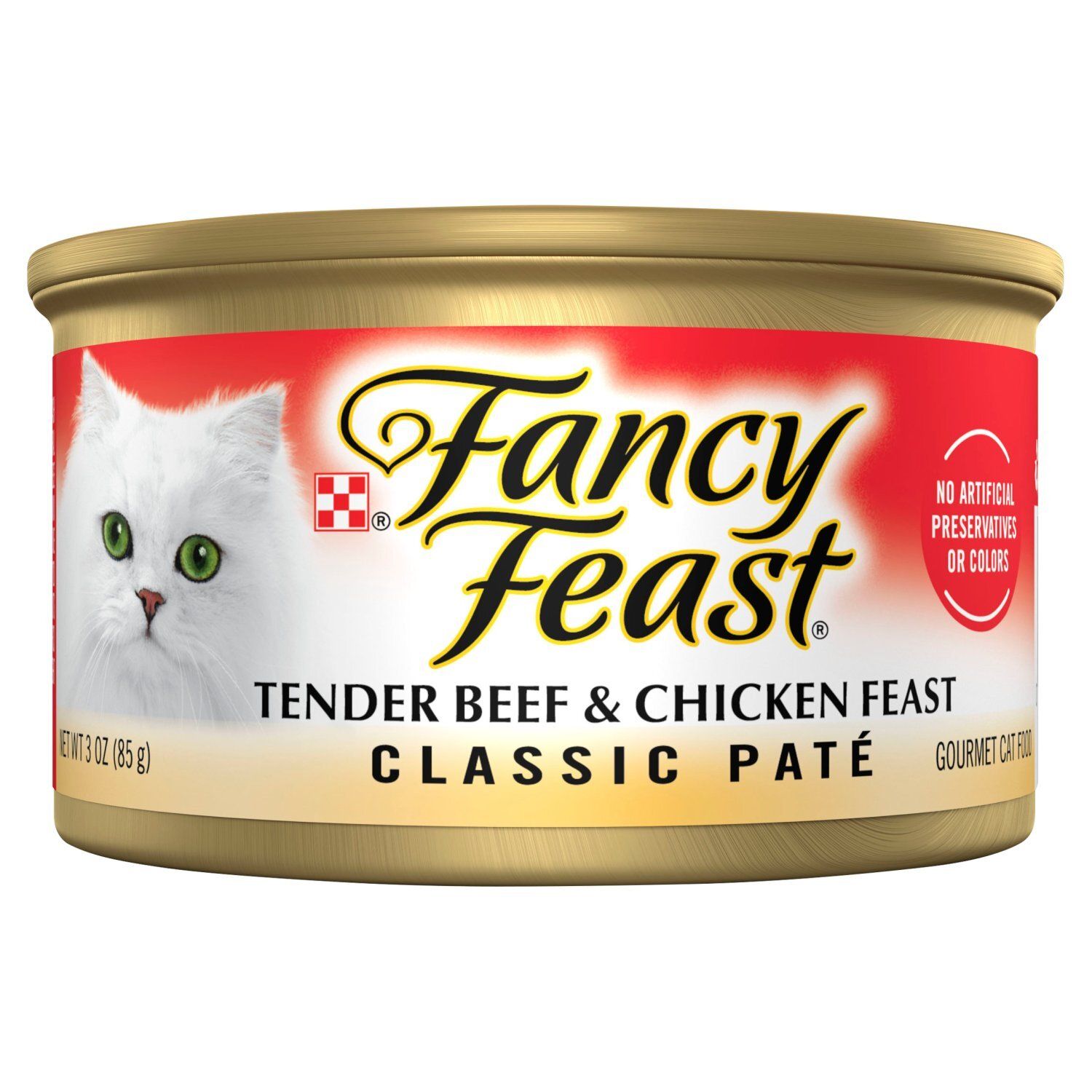 Purina Fancy Feast Tender Beef &amp; Chicken Feast Classic Paté Gourmet Cat Food, 3 oz