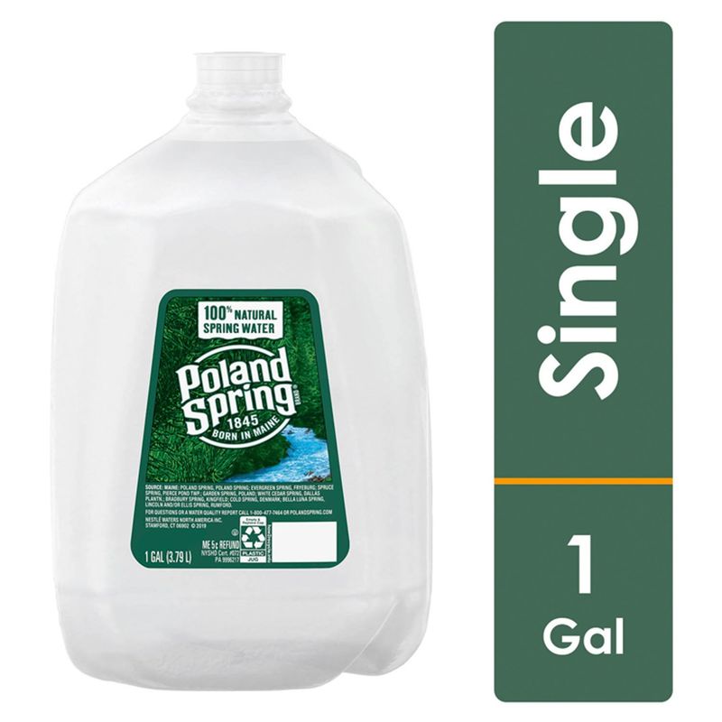 POLAND SPRING Brand 100% Natural Spring Water, 1-gallon plastic jug