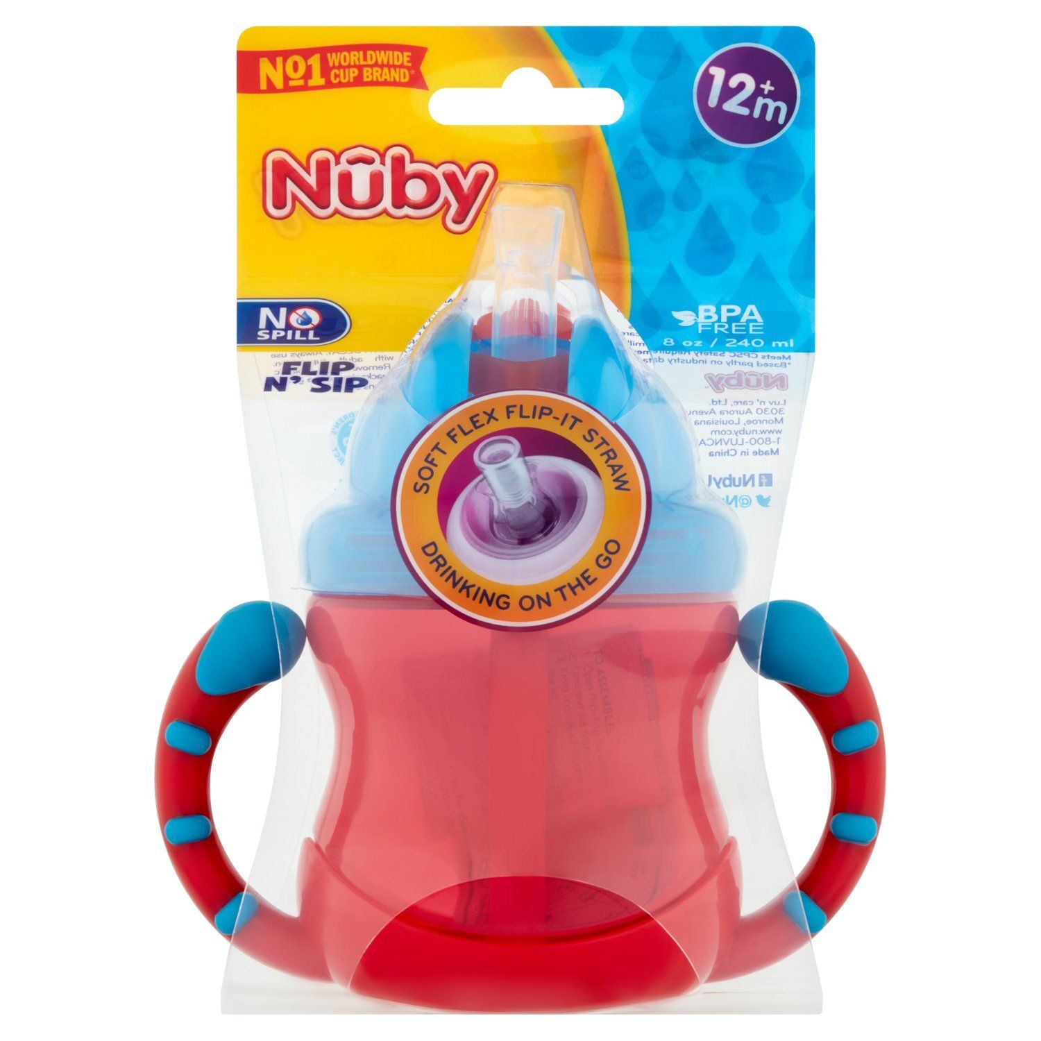 Nûby Flip N' Sip 8 oz Cup, 12m+