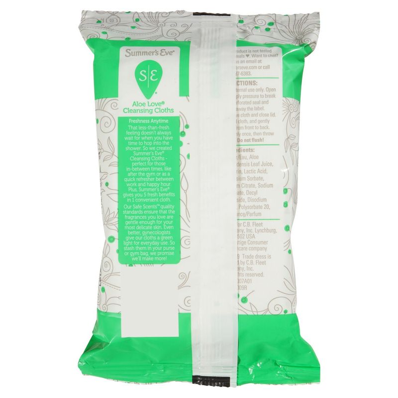 Summer's Eve Aloe Love Cleansing Cloths, 32 count