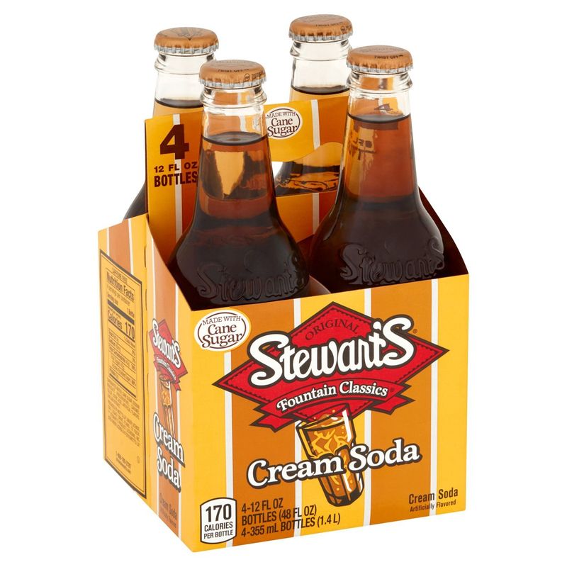 Stewart's Fountain Classics Original Cream Soda, 12 fl oz, 4 count