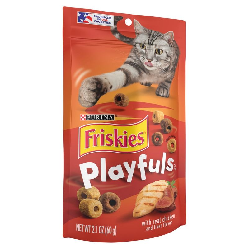 Purina Friskies Playfuls with Real Chicken and Liver Flavor Cat Treats, 2.1 oz