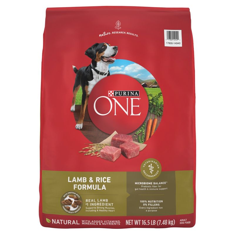 Purina ONE Lamb &amp; Rice Formula Adult Dog Food, 16.5 lb