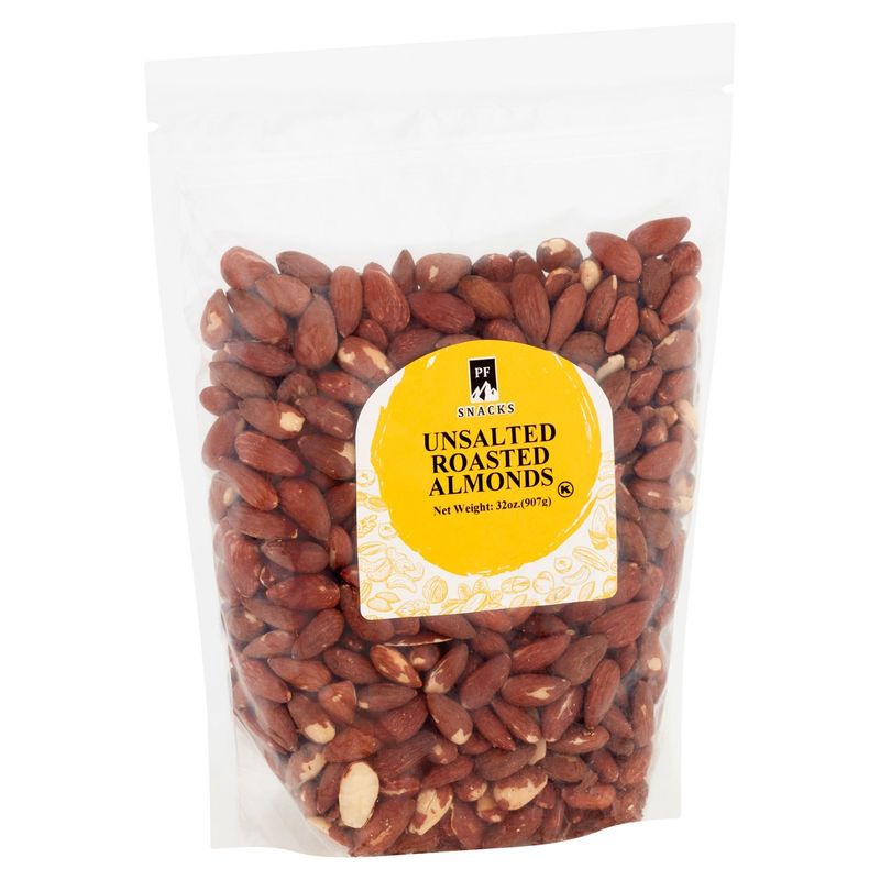 PF Snacks Unsalted Roasted Almonds, 32 oz