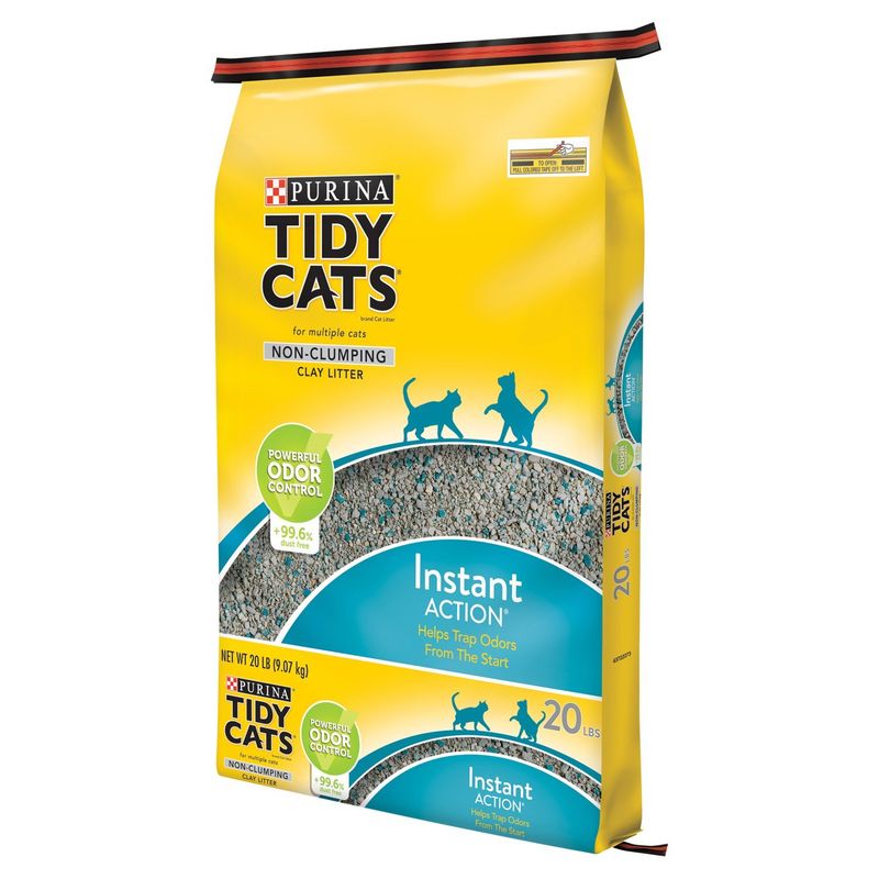 Purina Tidy Cats Instant Action Non-Clumping Clay Litter for Multiple Cats, 20 lb