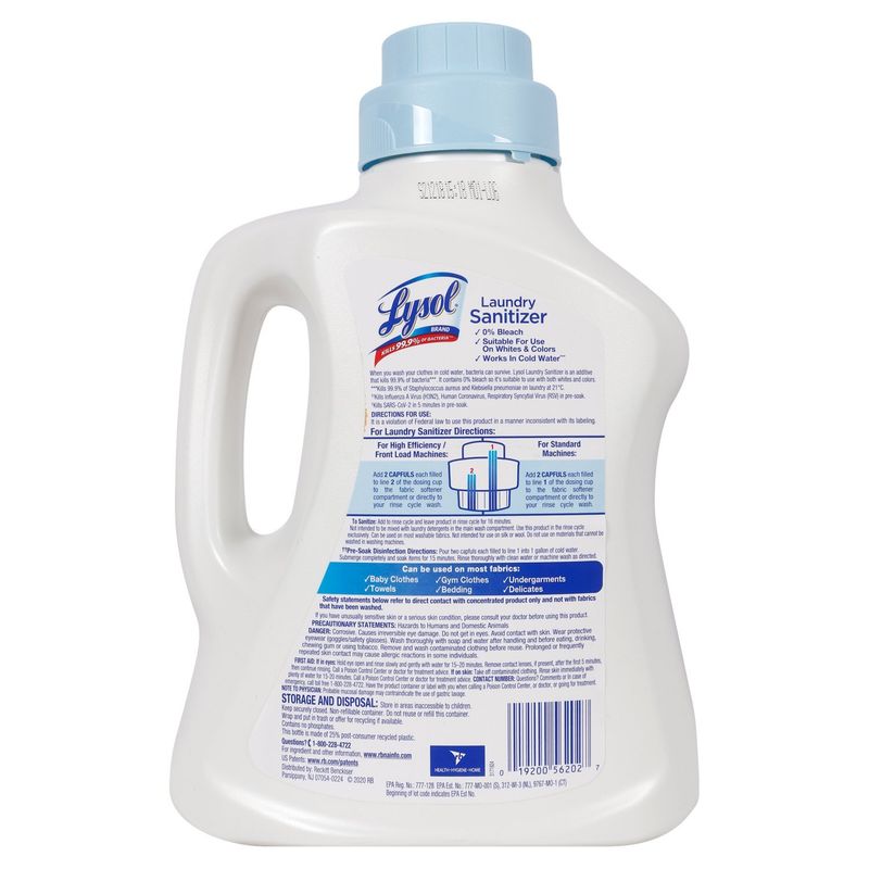 Lysol Free &amp; Clear Laundry Sanitizer, 90 fl oz