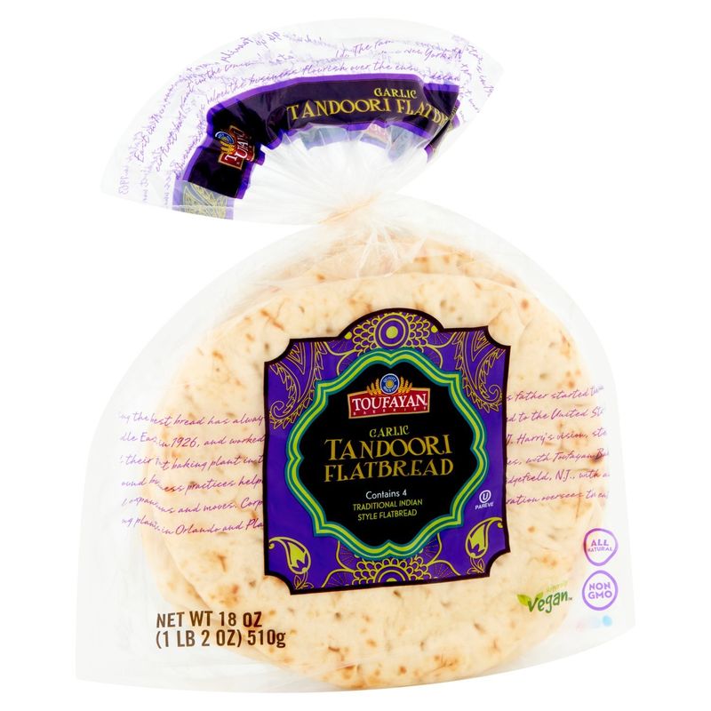 Toufayan Bakeries Garlic Tandoori Naan, 4 count, 18 oz