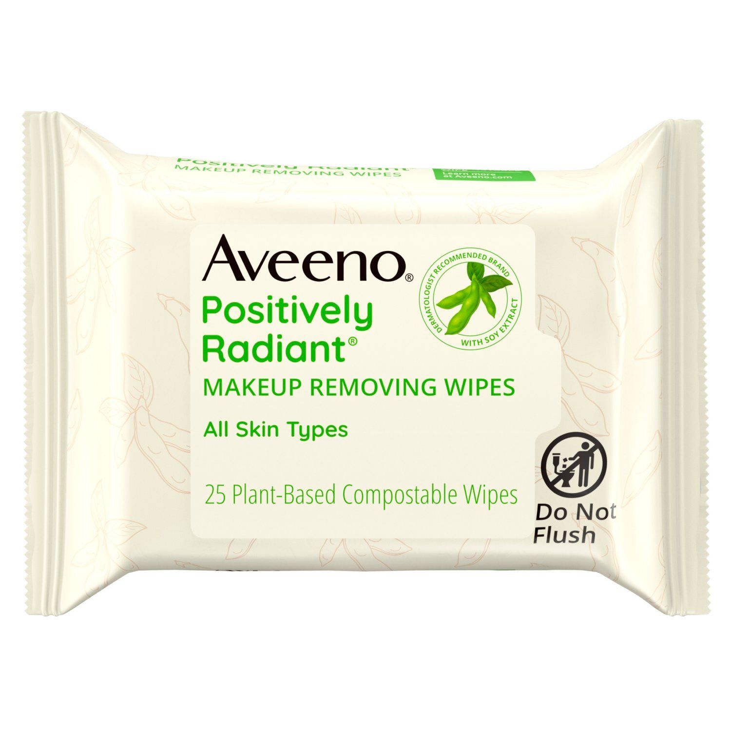 Aveeno Positively Radiant Makeup Removing Wipes, 25 count