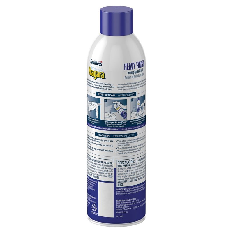 Faultless Niagara Heavy Finish Ironing Spray Starch, 20 oz