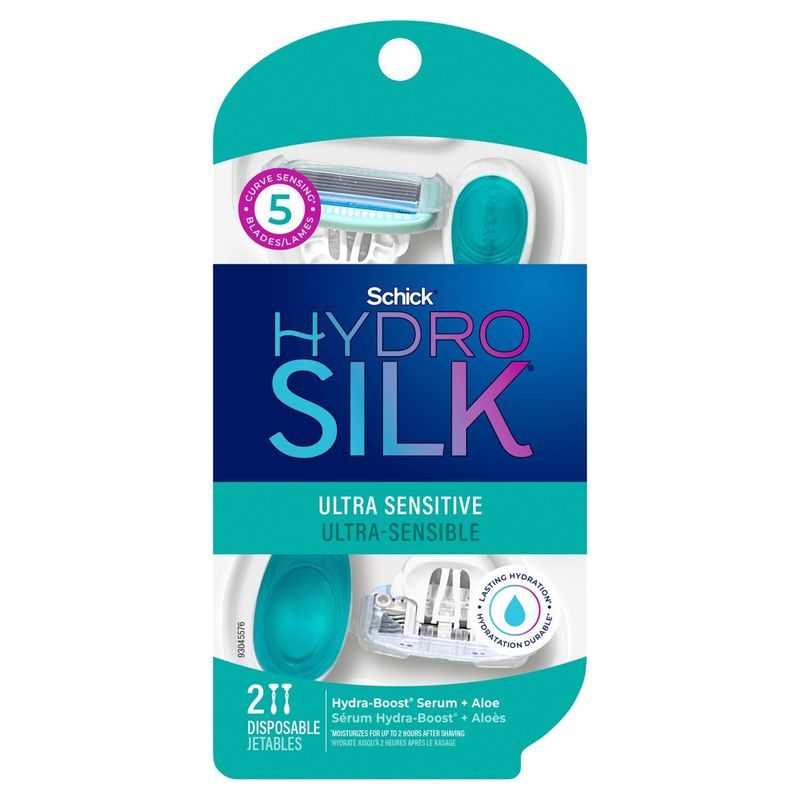 Schick Hydro Silk Ultra Sensitive Disposable Blades, 2 count