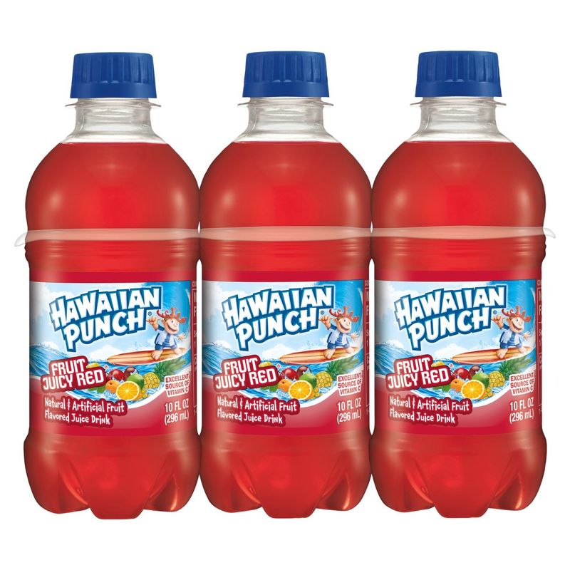 Hawaiian Punch Fruit Juicy Red Juice, 10 fl oz, 6 count