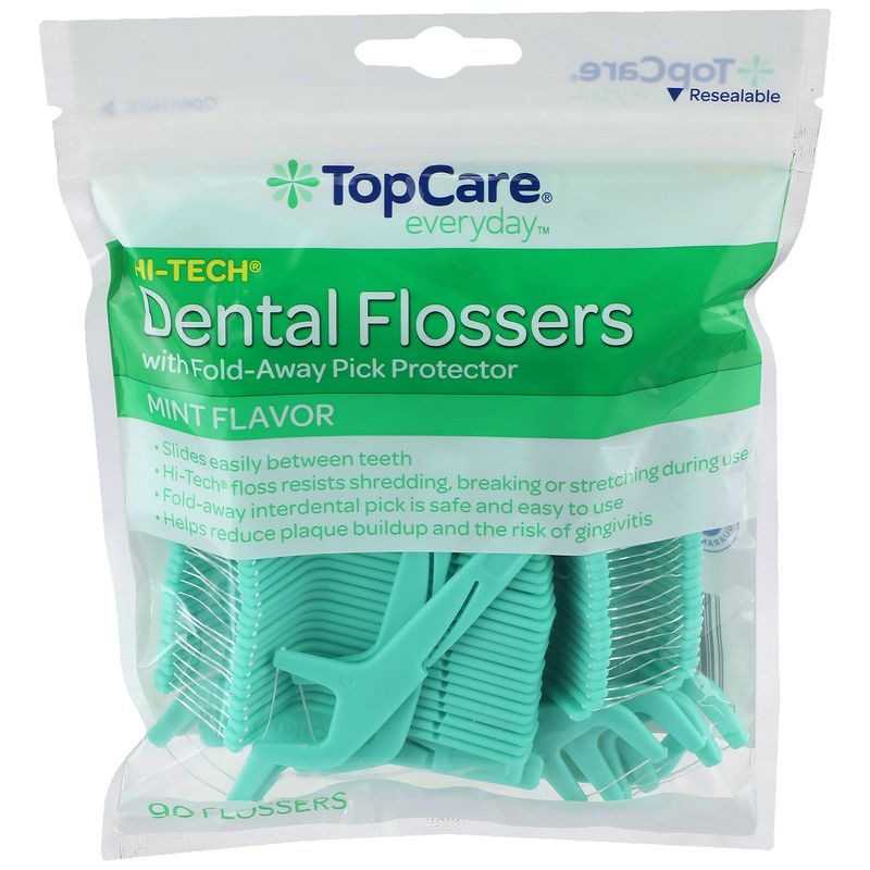 TopCare Dental Flossers, Mint Flavor, Fine, 90 Count