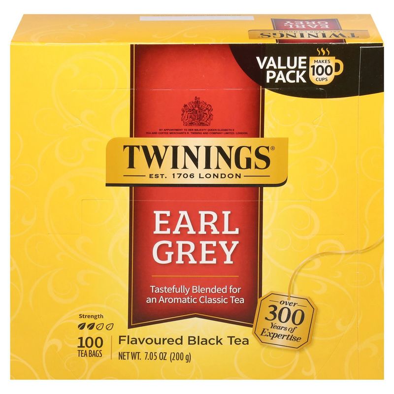 Twinings Earl Grey Flavoured Black Tea Value Pack 100 Bags