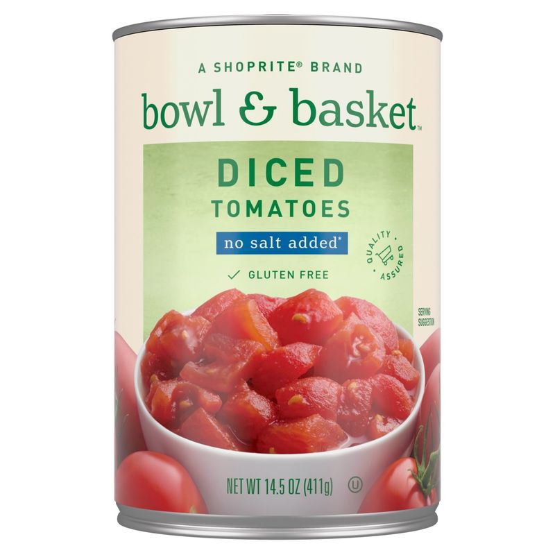 Bowl &amp; Basket Diced Tomatoes, no salt added,14.5 oz