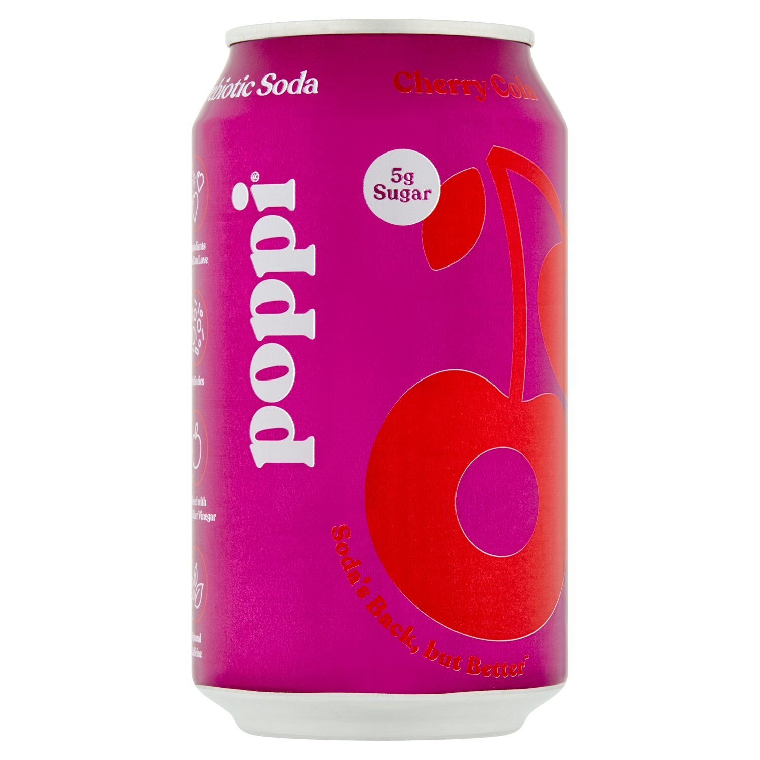 Poppi Cherry Cola Prebiotic Soda, 12 fl oz