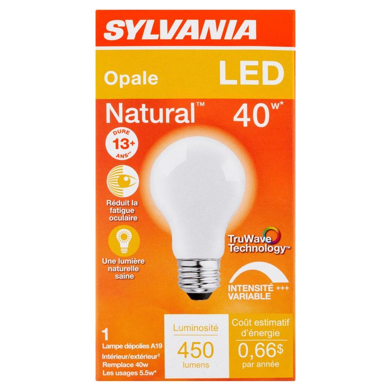 Sylvania Natural LED 40W Soft White A19 Frosted Bulb