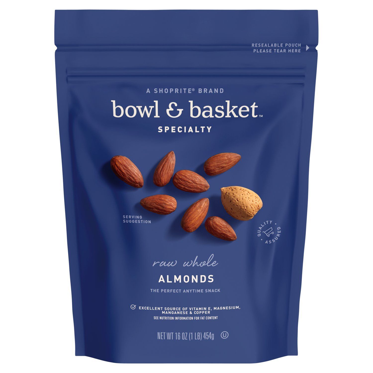 Bowl &amp; Basket Specialty Raw Whole Almonds, 16 oz