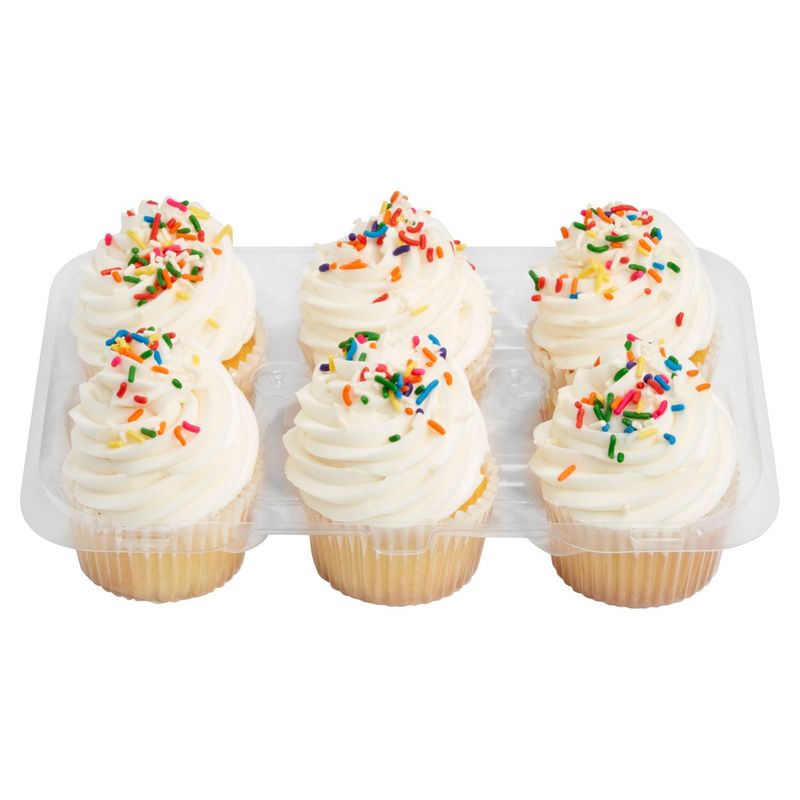 6 Pack Yellow Cupcakes W/ Vanilla Icing