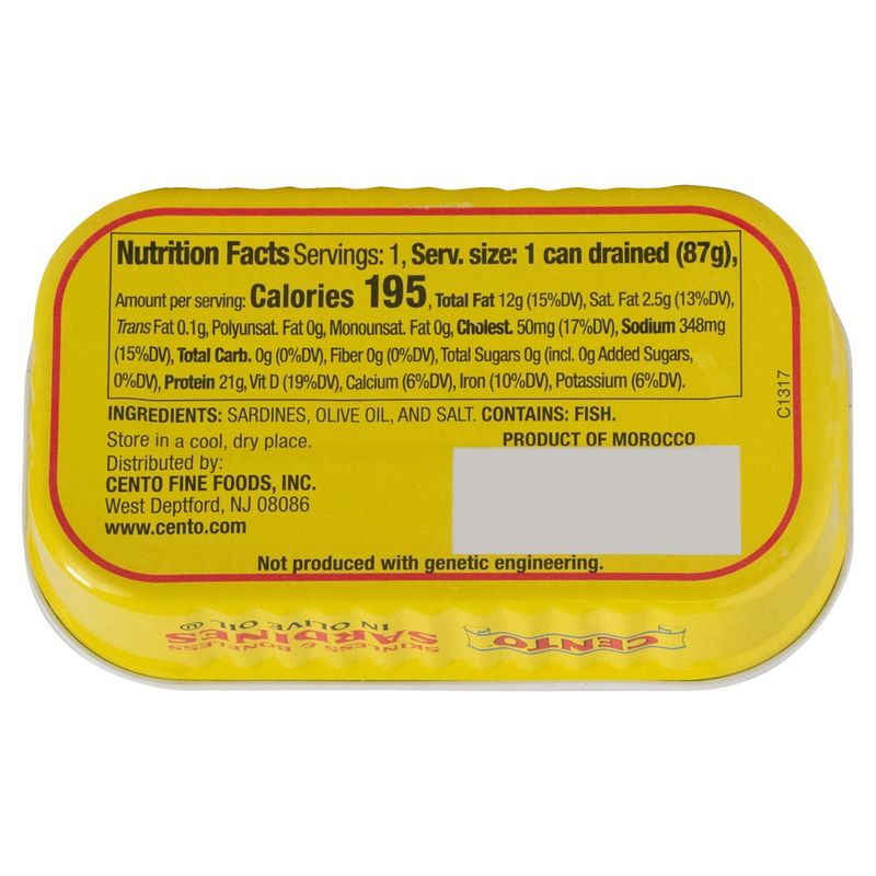 CENTO Skinless &amp; Boneless Sardines in Olive Oil, 4.375 oz