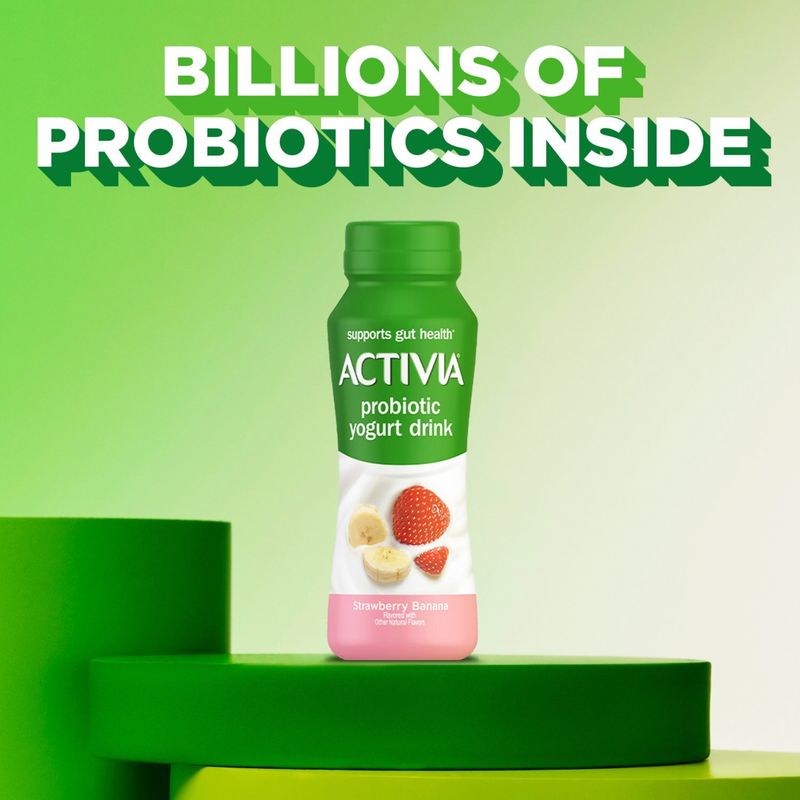 Activia Strawberry Banana Probiotic Low Fat Yogurt Drink, 7 fl oz