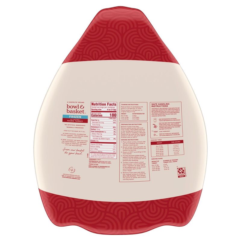 Bowl &amp; Basket Frozen Young Turkey, 18-22 lb