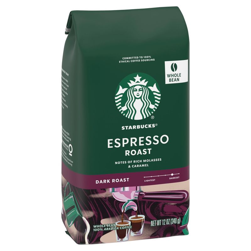 Starbucks Espresso Dark Roast Whole Bean Coffee, 12 oz