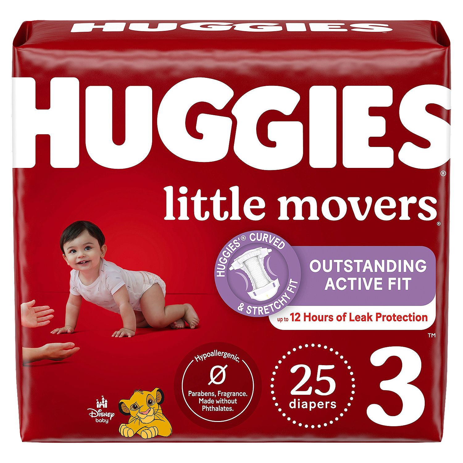 Huggies Little Movers Diapers, Size 3, 16-28 lb, 25 count