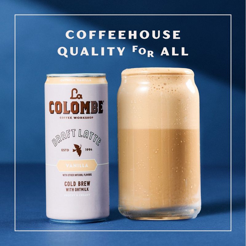 La Colombe Coffee Workshop Vanilla Cold Brew with Oatmilk Frothy &amp; Creamy Draft Latte, 11 fl oz