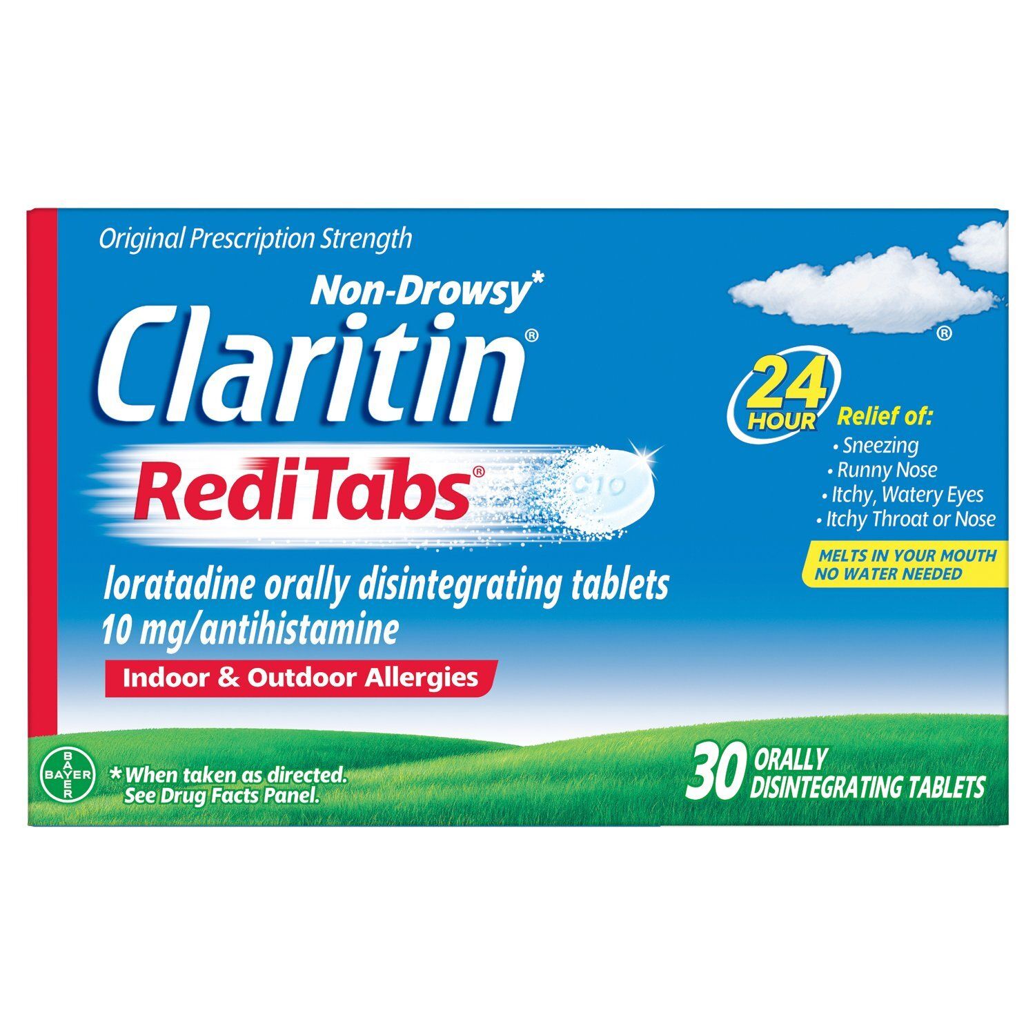 Claritin RediTabs Indoor &amp; Outdoor Allergies Orally Disintegrating Tablets, 10 mg, 30 count