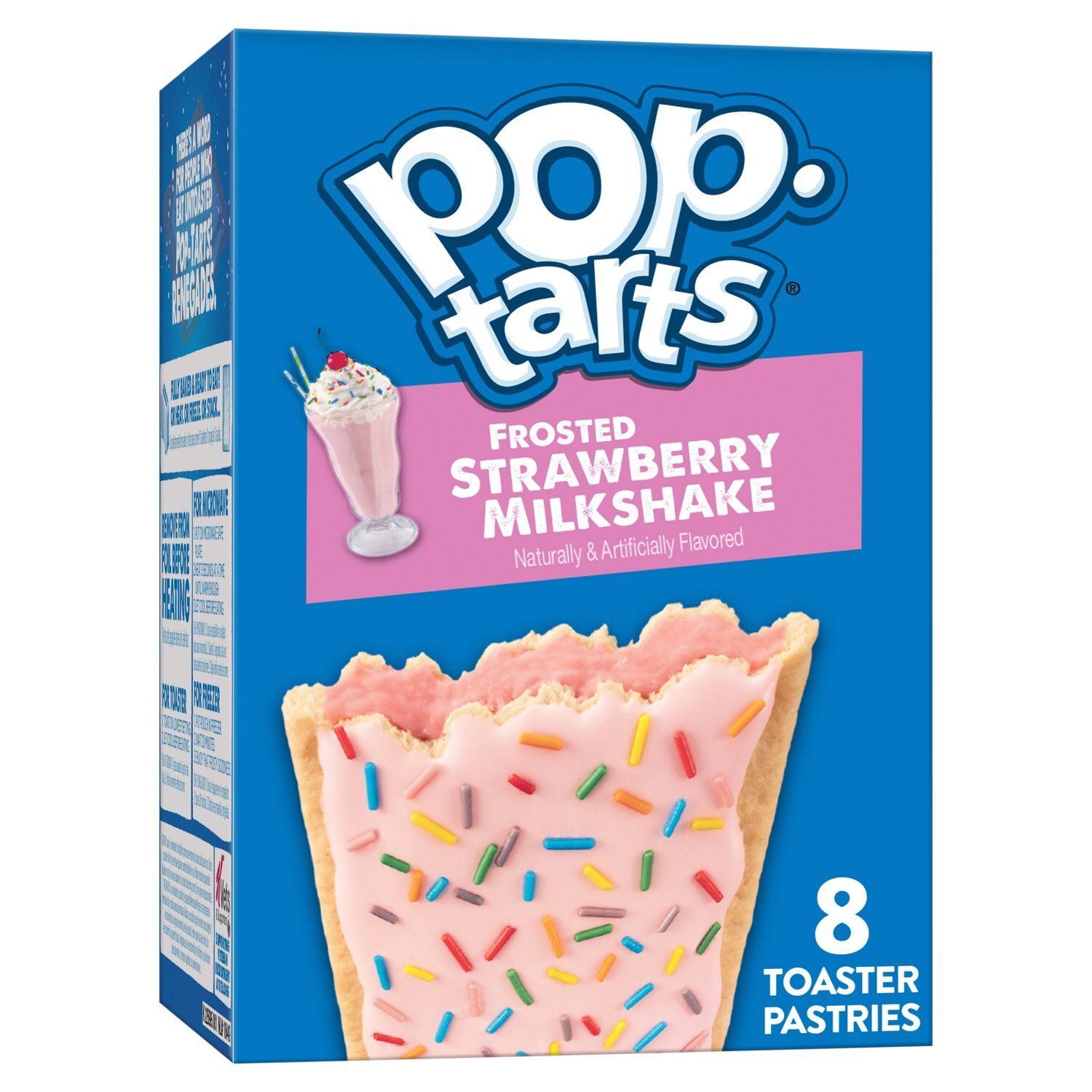 Pop-Tarts Frosted Strawberry Milkshake Toaster Pastries, 8 count, 13.5 oz