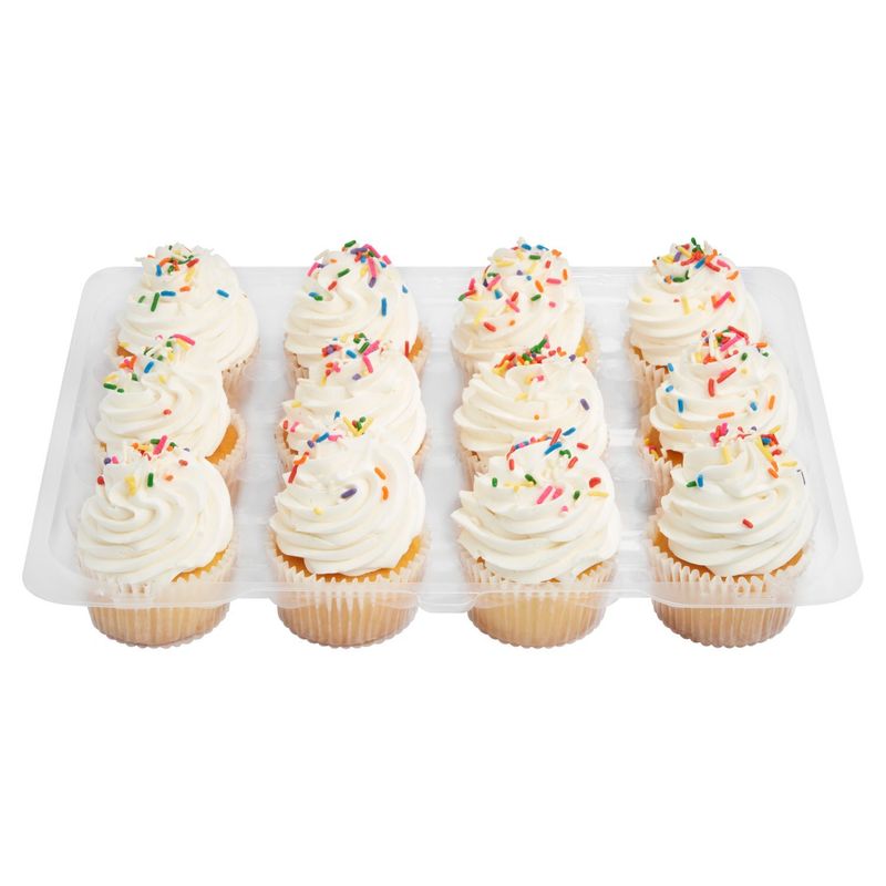 12 Pack Yellow Cupcakes W/ Vanilla Icing