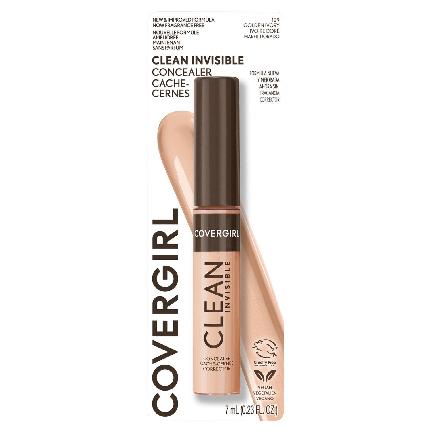 Covergirl Clean Invisible 109 Golden Ivory Concealer, 0.23 fl oz