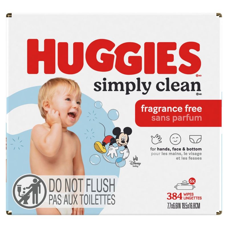 Huggies Simply Clean Fragrance Free Wipes, 384 count