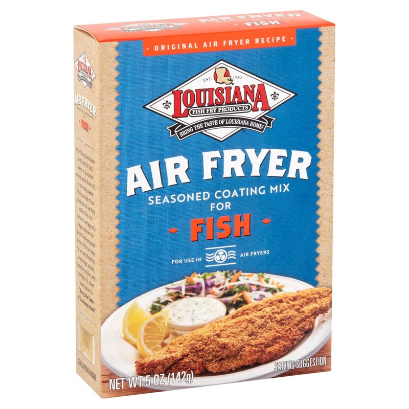 Louisiana Fish Fry Products Air Fryer Seasoned Coating Mix for Fish, 5 oz