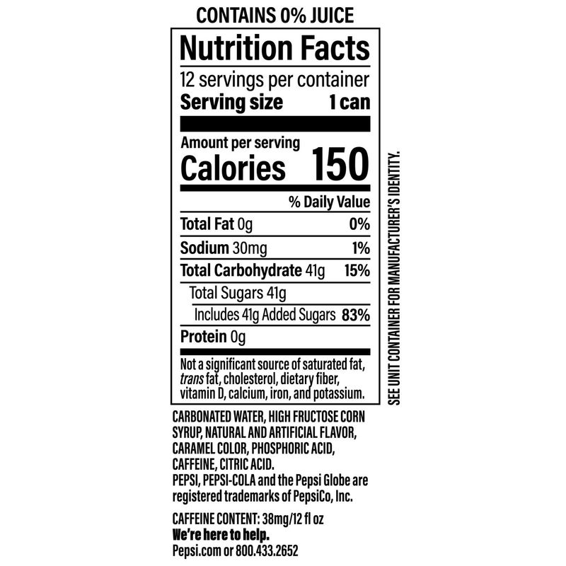 Pepsi Soda Wild Cherry And Cream 12 Fl Oz, 12 Count