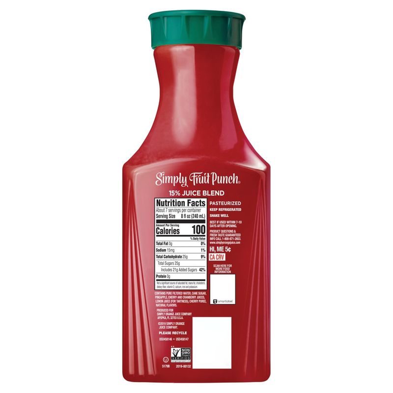 Simply Fruit Punch Bottle, 52 fl oz