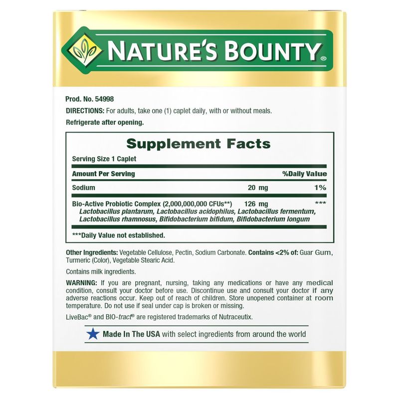 Nature's Bounty Controlled Delivery Probiotic CD Dietary Supplement, 30 count